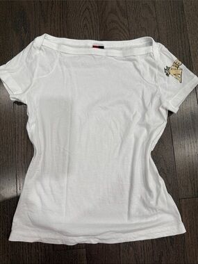 NWT- Diesel Cotton White Tee with diesel Sleeve Emblem size L